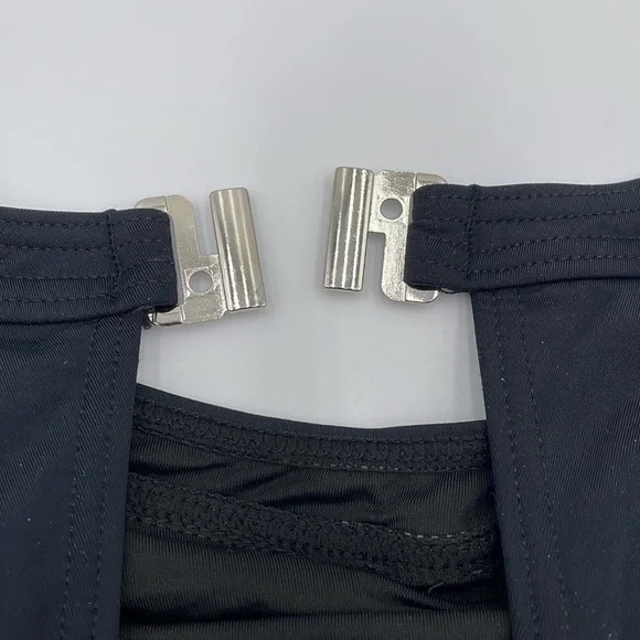 Holipick Black One-Piece Monokini‎ Swimsuit High Neck Cutout Snap/Hook Closure - Picture 9 of 17